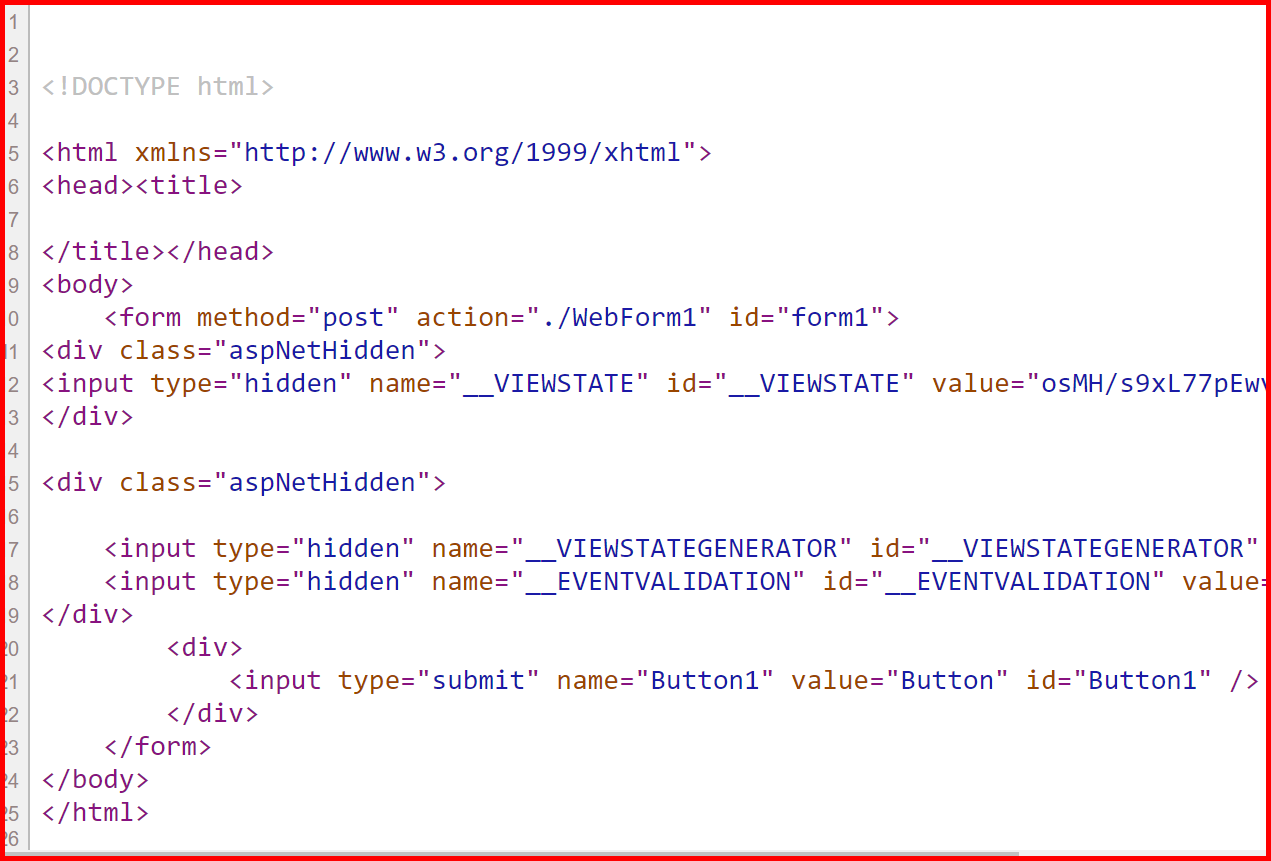Picture showing the rendered html of the web page without _dopostback function